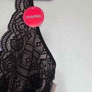 Black lace tank bodysuit